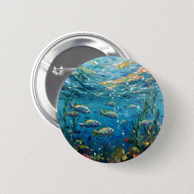 Chapa Redonda De 5 Cm Life Under The Sea (Anverso y reverso)
