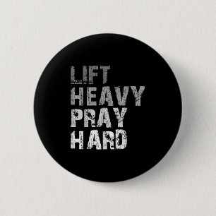 Chapa Redonda De 5 Cm Lift Heavy Pray Hard Motivational Workout Me Fe