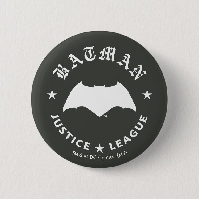 Chapa Redonda De 5 Cm Liga de la Justicia| Batman Retro Bat Emblem (Anverso)