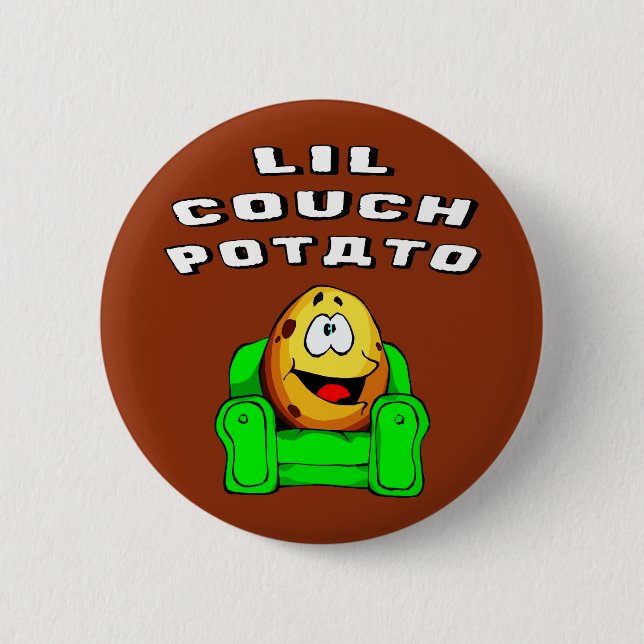 Chapa Redonda De 5 Cm Lil Couch Potato (Anverso)