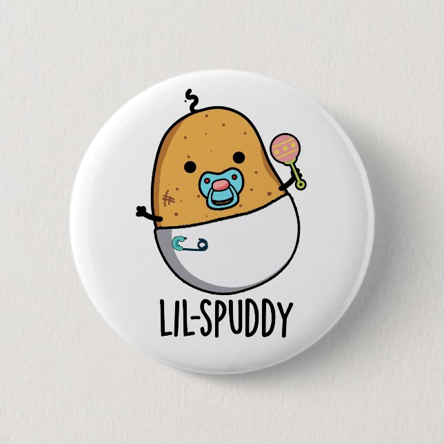 Chapa Redonda De 5 Cm Lil-spuddy Funny Potato Pun (Anverso)