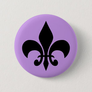 Chapa Redonda De 5 Cm Lilac Fleur de Lis