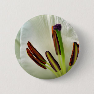 Chapa Redonda De 5 Cm Lilium Oriental White Badge