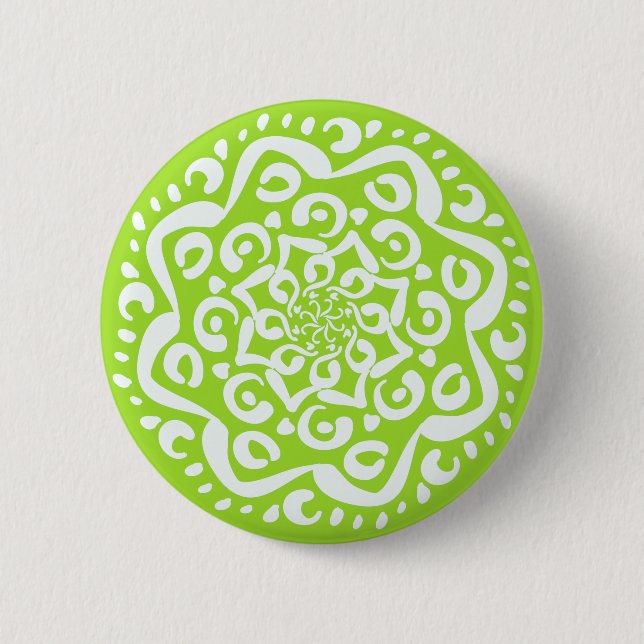 Chapa Redonda De 5 Cm Lime Mandala (Anverso)