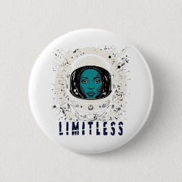 Chapa Redonda De 5 Cm Limitless Space Girl – Futuristic Cosmic Button