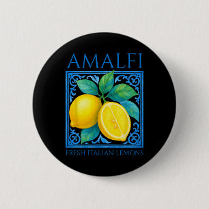 Chapa Redonda De 5 Cm Limones italianos frescos de Amalfi Verano Viaje V