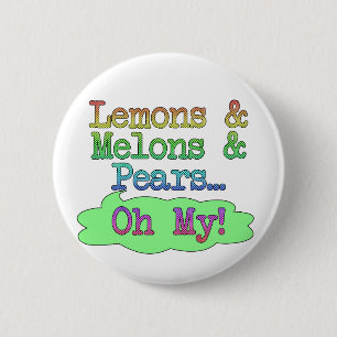 Chapa Redonda De 5 Cm ¡Limones, melones, peras, oh mi!