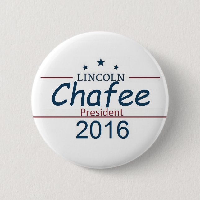 Chapa Redonda De 5 Cm Lincoln CHAFEE 2016 (Anverso)
