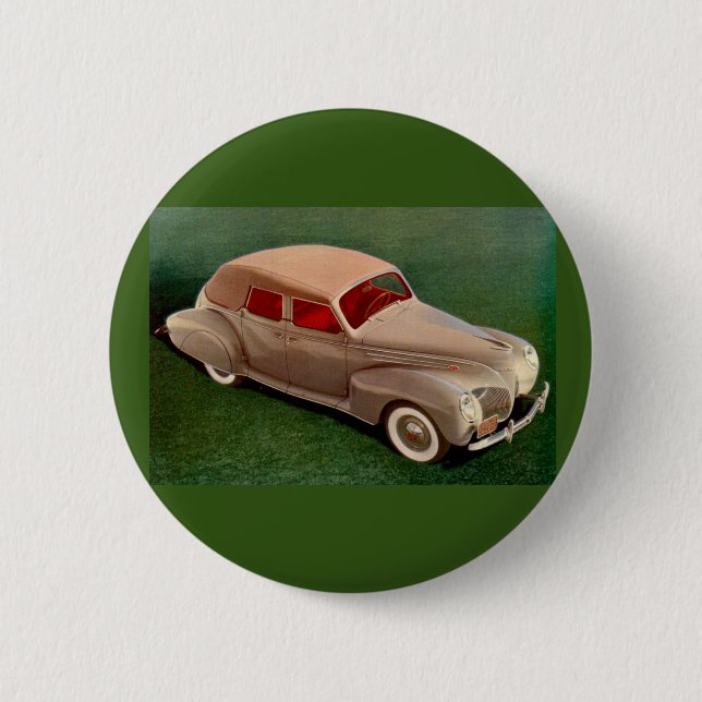 Chapa Redonda De 5 Cm Lincoln Zephyr 1939 (Anverso)