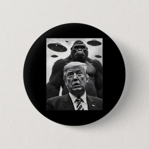 Chapa Redonda De 5 Cm Linda Selfie De Trump Pie Grande Con Ovnis Alien F