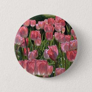 Chapa Redonda De 5 Cm Lindo broche de tulipán rosa