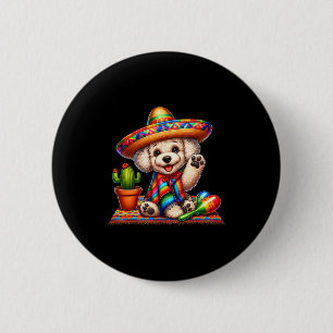 Chapa Redonda De 5 Cm Lindo caniche cinco de mayo 2025 amantes de perros