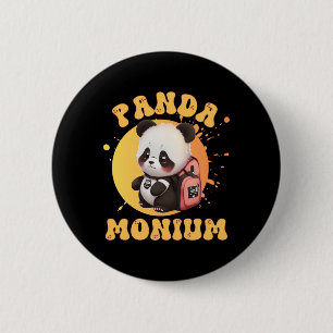 Chapa Redonda De 5 Cm Lindo Chibi Kawaii Panda Nombre Año Escolar en la