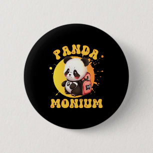 Chapa Redonda De 5 Cm Lindo Chibi Kawaii Panda Nombre Año Escolar En La
