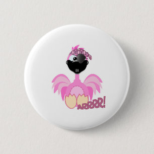 Chapa Redonda De 5 Cm Lindo flamenco pirata Goofkins