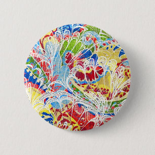 Chapa Redonda De 5 Cm Lindo floral vintage colorido