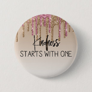 Chapa Redonda De 5 Cm Lindo Glitter Inspirador Goteando Oro