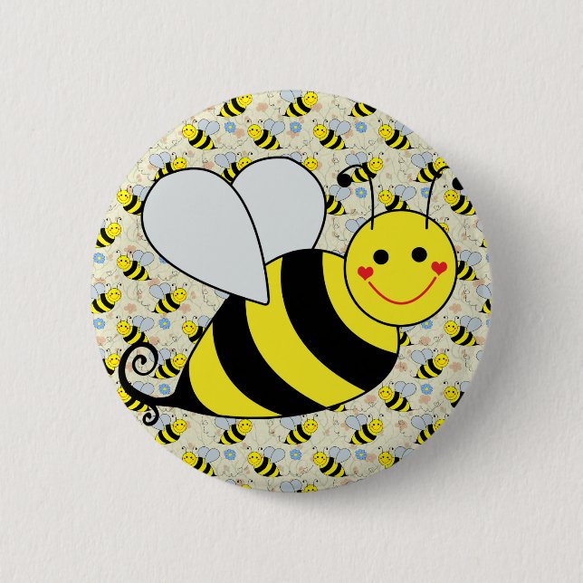 Chapa Redonda De 5 Cm Lindo manosee la abeja con el modelo (Anverso)