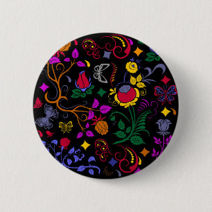 Chapa Redonda De 5 Cm Lindo patrón floral colorido