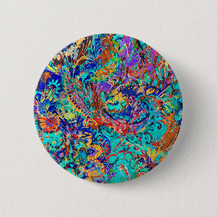 Chapa Redonda De 5 Cm Lindo patrón floral vintage colorido