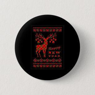 Chapa Redonda De 5 Cm Lindo Reno Merry Xmas Feliz Navidad Año Nuevo Feli