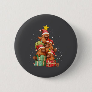 Chapa Redonda De 5 Cm Lindo sombrero de Navidad del ornitorrinco