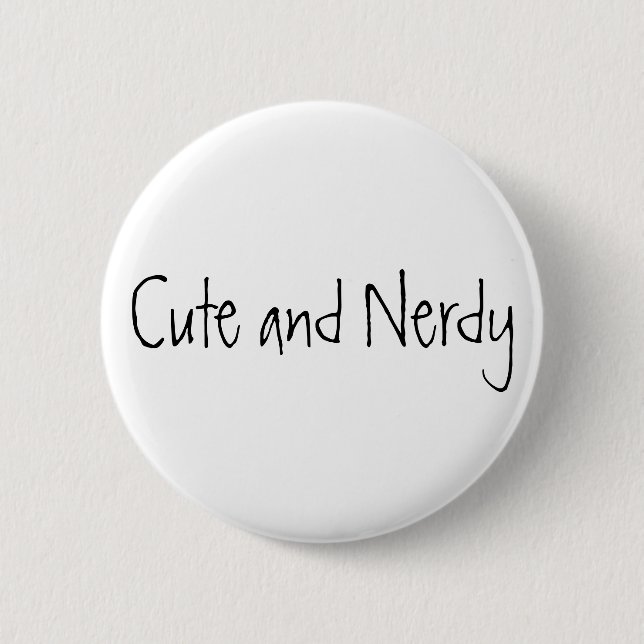 Chapa Redonda De 5 Cm Lindo y Nerdy (Anverso)