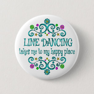 Chapa Redonda De 5 Cm Line Dancing Happy Place