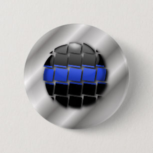 Chapa Redonda De 5 Cm Línea Azul delgada