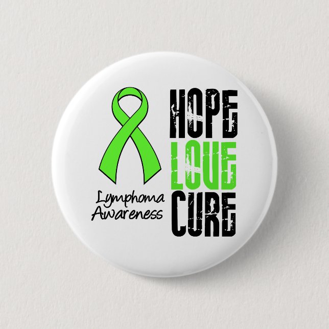 Chapa Redonda De 5 Cm Linfoma Esperanza Amor Cure Ribbon (Anverso)