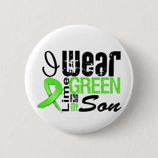 Chapa Redonda De 5 Cm Linfoma I Usa Lime Green Ribbon SON