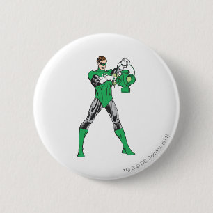 Chapa Redonda De 5 Cm Linterna verde con la linterna