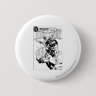 Chapa Redonda De 5 Cm Linterna verde - cubierta, negro y pizca cómicos