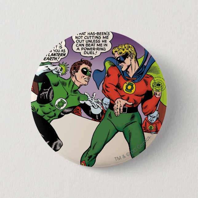 Chapa Redonda De 5 Cm Linterna verde en el anillo (Anverso)