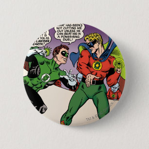 Chapa Redonda De 5 Cm Linterna verde en el anillo