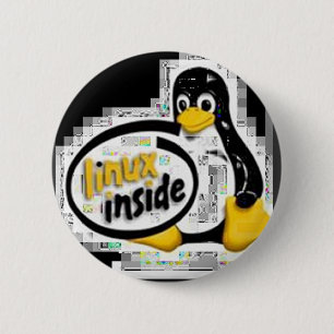 Chapa Redonda De 5 Cm LINUX DENTRO de Tux el logotipo del pingüino de