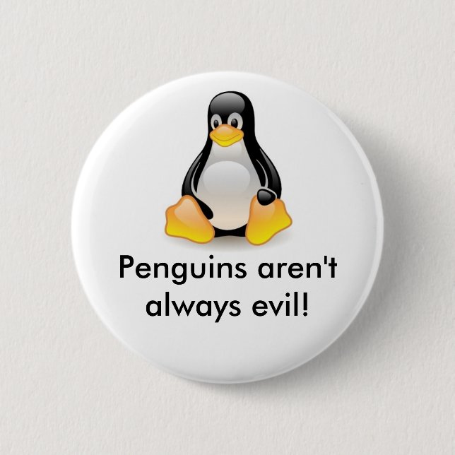 Chapa Redonda De 5 Cm Linux-pingüino-Tux (Anverso)