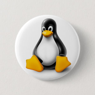 Chapa Redonda De 5 Cm Linux Tux el pingüino