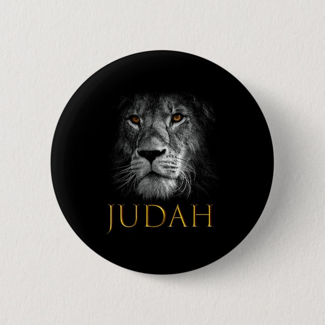 Chapa Redonda De 5 Cm Lion Of Judah Jesus Christian Faith Over Fear Prem (Anverso)