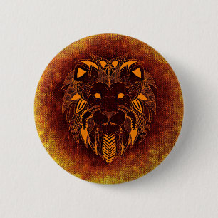 Chapa Redonda De 5 Cm Lion wild animal abstract