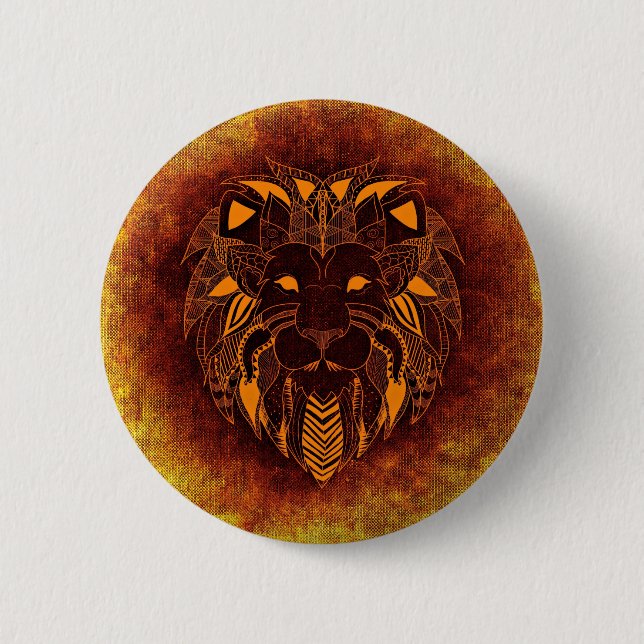 Chapa Redonda De 5 Cm Lion wild animal abstract (Anverso)