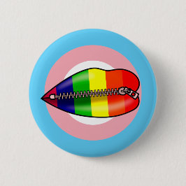 Chapa Redonda De 5 Cm Lips LBGTQ Cerradas En Silencio