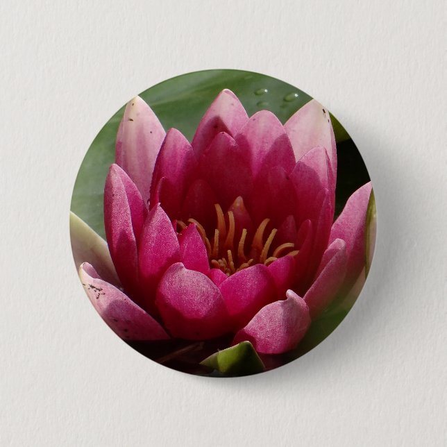 Chapa Redonda De 5 Cm Lirio rosa (Anverso)
