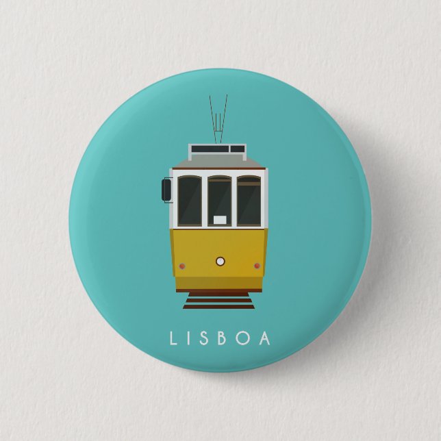 Chapa Redonda De 5 Cm Lisbon Pin (Anverso)