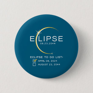 Chapa Redonda De 5 Cm Lista de verificación de eclipse solar total 2024