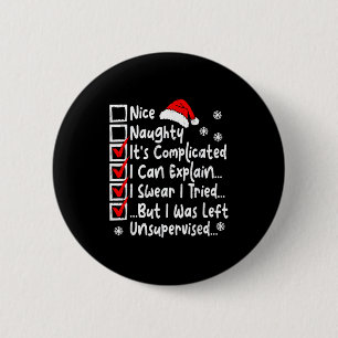 Chapa Redonda De 5 Cm Lista Divertida De Navidad Con Lista De Cosas Para