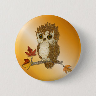 Chapa Redonda De 5 Cm Little Autumn Whoo Owl