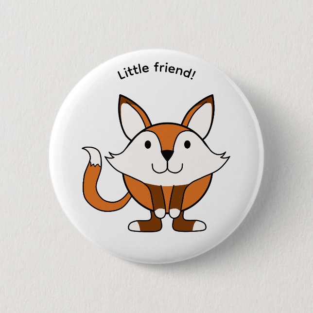 Chapa Redonda De 5 Cm Little friendly fox (Anverso)