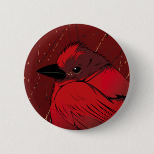 Chapa Redonda De 5 Cm Little Red BIrd