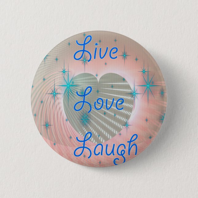 Chapa Redonda De 5 Cm Live, Laugh, Love (Anverso)